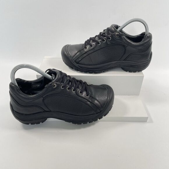 KEEN Briggs II 5365 Leather Slip Oil Resist Black Shoes Womens Waterproof Size 8 - Picture 3 of 10